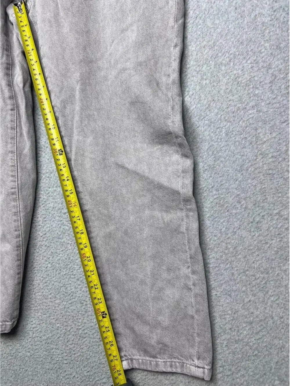 Frank And Oak Linda Balloon Jeans 30 Gray High Rise Tapered Barrel Leg Wide Deni